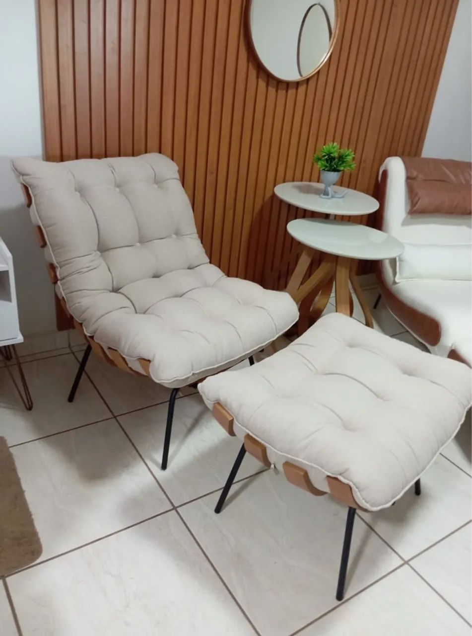 Poltrona costela com puff  - Foto 4