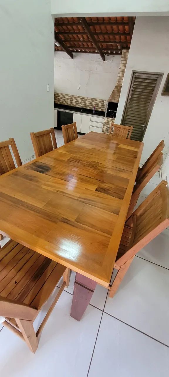 Mesa de Jantar de Madeira Maciça - Foto 4