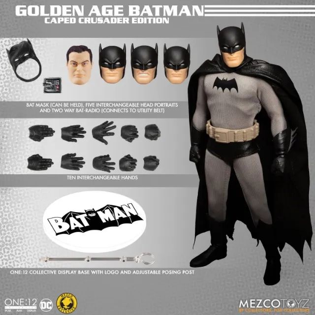 Mezco One 12 1:12 Batman Golden Age Caped Crusader 