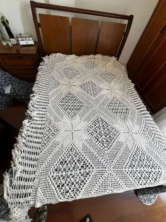 Colcha de Cama em Crochê - Solteiro - Foto 3