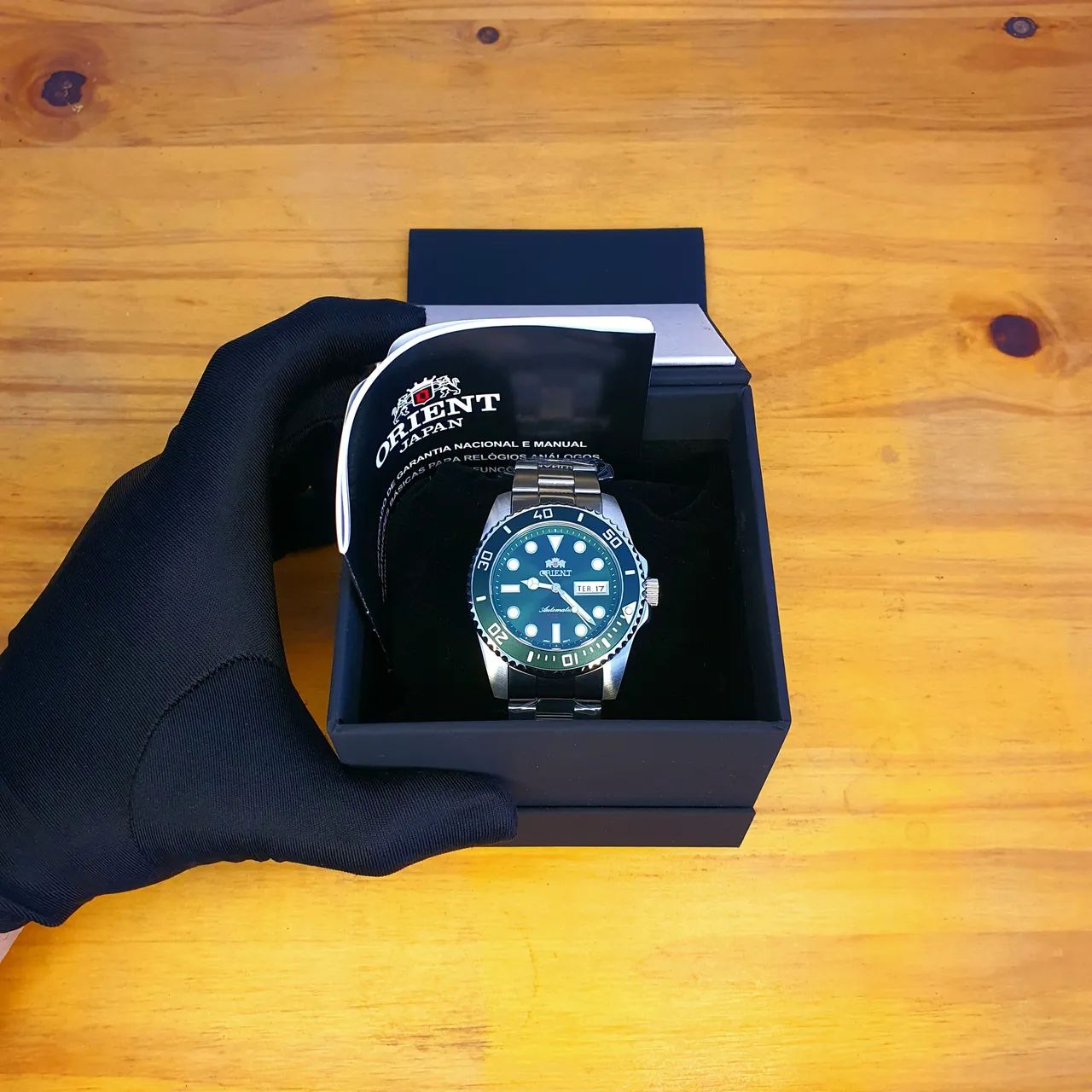 Relógio Orient Submariner automático Diver 44mm verde  - Foto 2