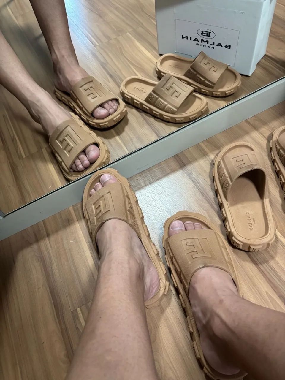 Chinelo slide balmain - Foto 3