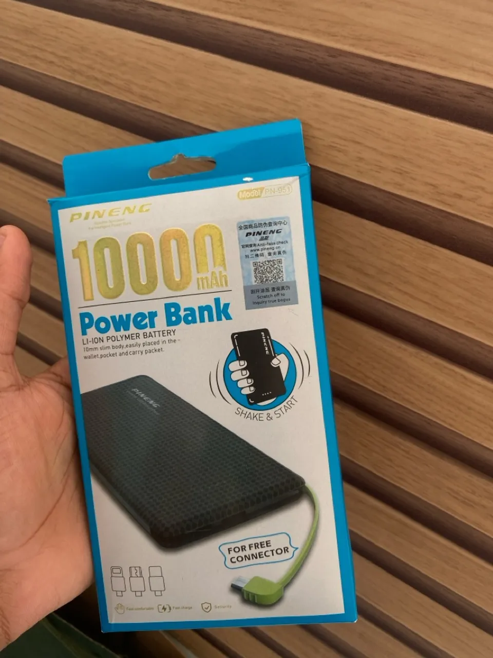 Power Bank Pineng 10000mAh - Carregamento Portátil