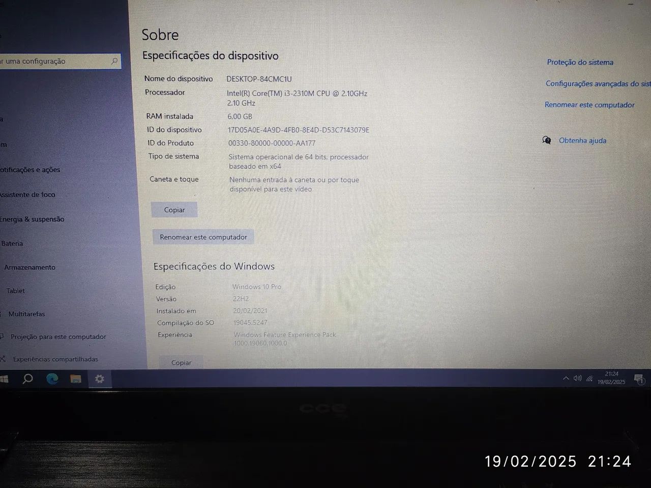 Notebook Cce info i3  2.1ghz 6gb de ram e 500.gb de HD 