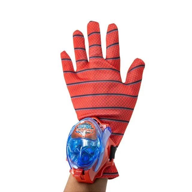 Luva Lançador Disco Homen Aranha Brinquedo Teia Criança Diversão - Foto 5