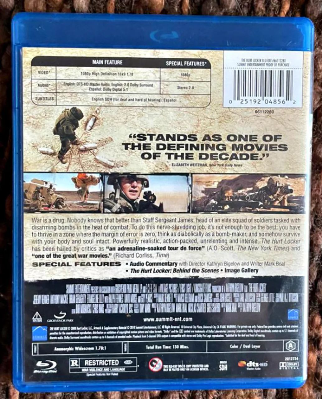 THE HURT LOCKER GERRA AO TERROR BLU-RAY BLURAY IMPORTADO - Foto 3