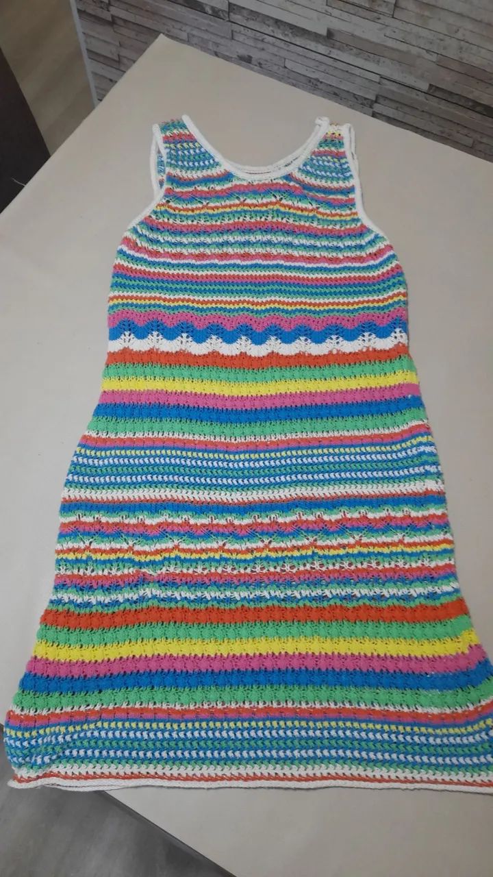 Vendo lindo Vestido de crochê marca Zara,  seminovo , 13-14 anos - Foto 5