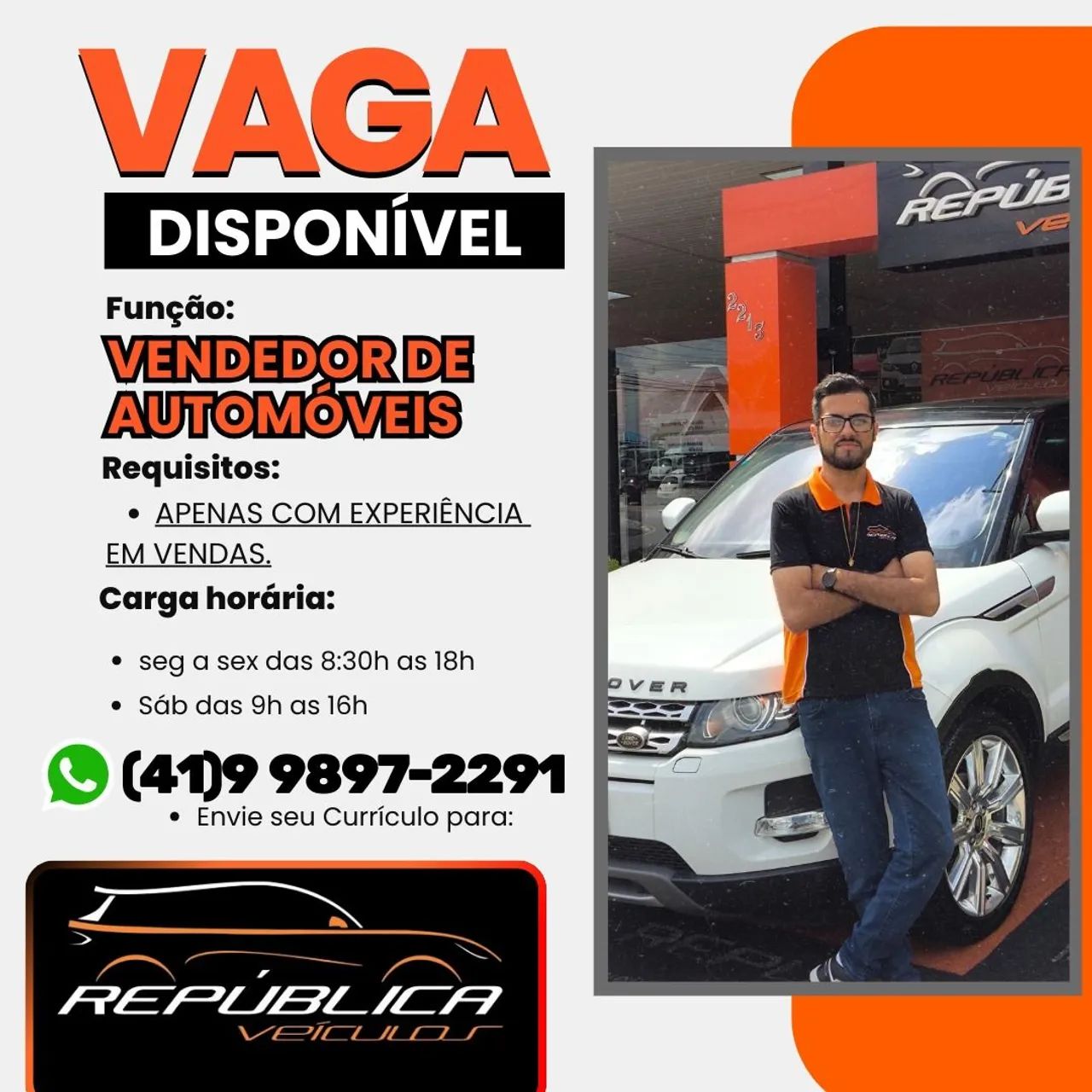 Estamos contratando vendedor