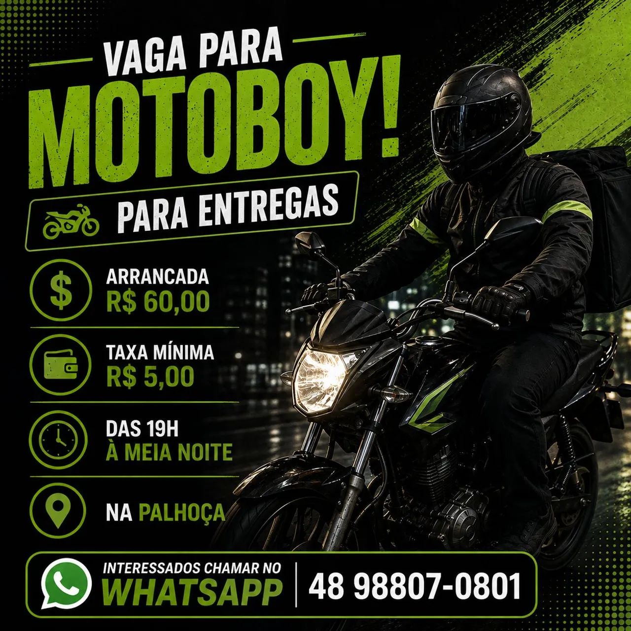 VAGA PARA MOTOBOY!