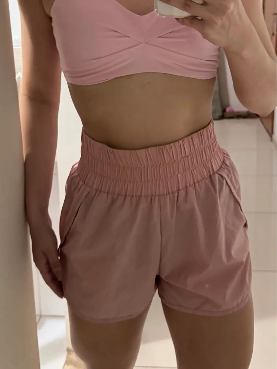 Short tactel rosa - Foto 2