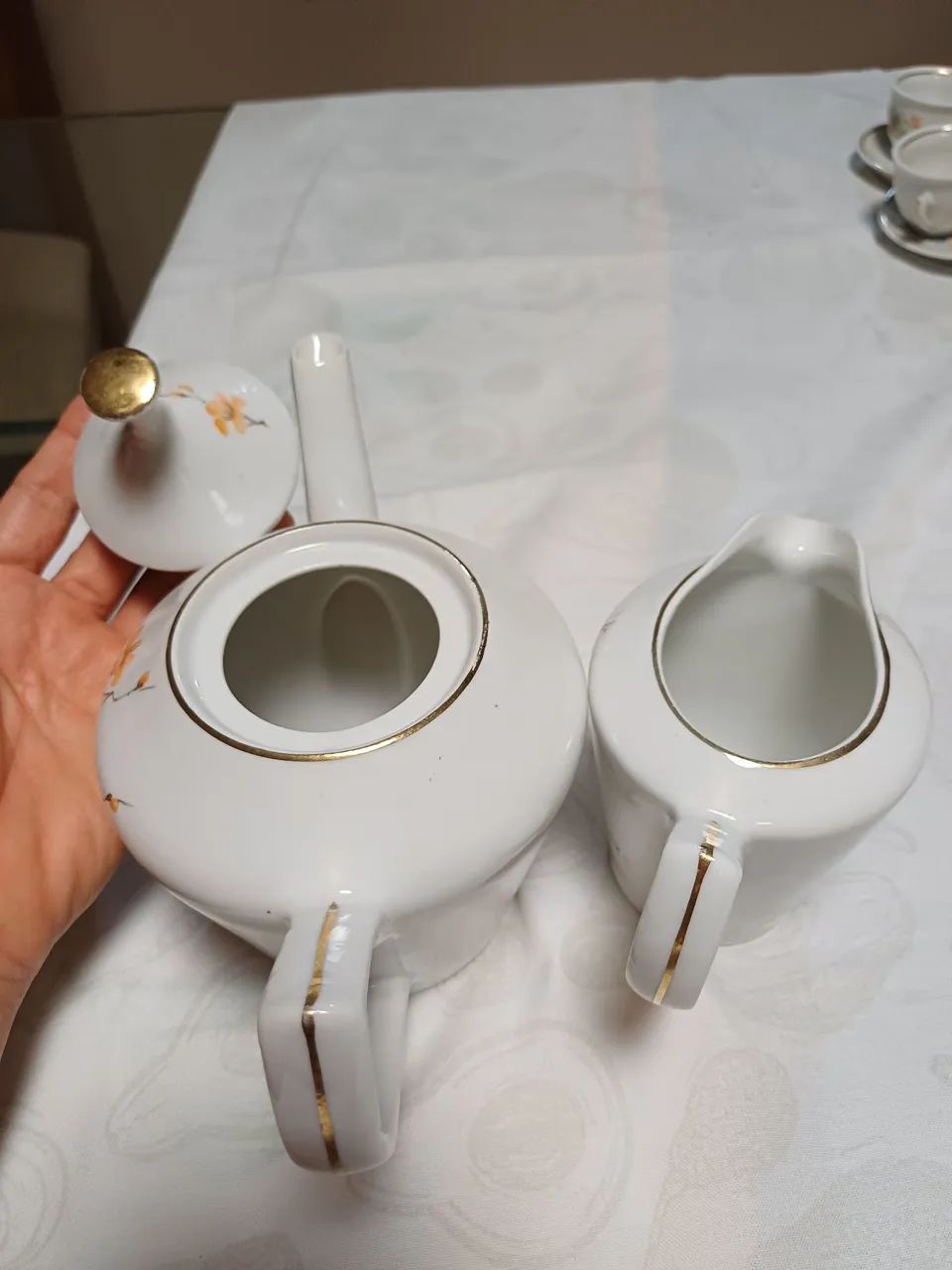 Bule e Leiteira em porcelana Pozzani. Lote com 2 peças. Antiguidade.  - Foto 3