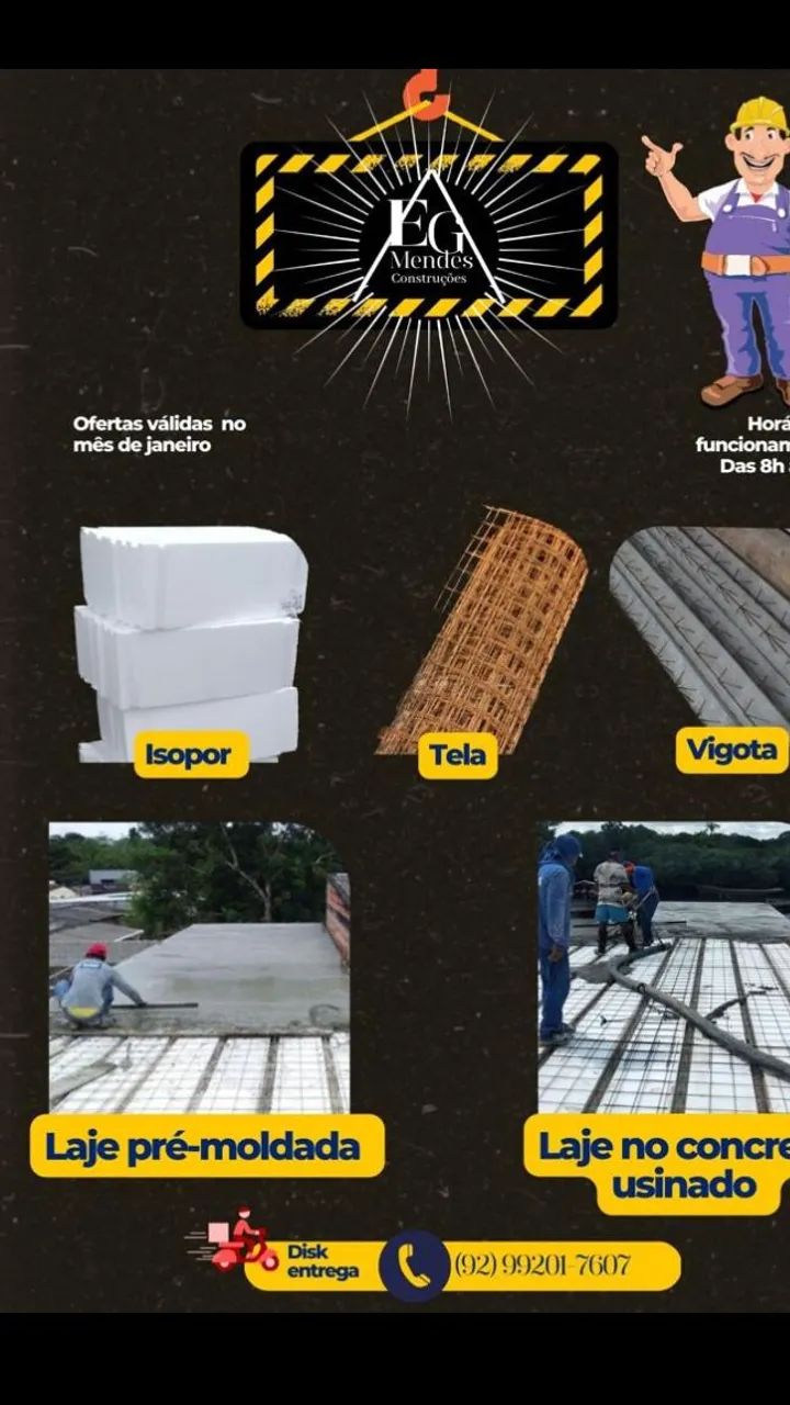 Lajes pre moldadas faça seu orçamento temos todos os materiais a pronta entrega 