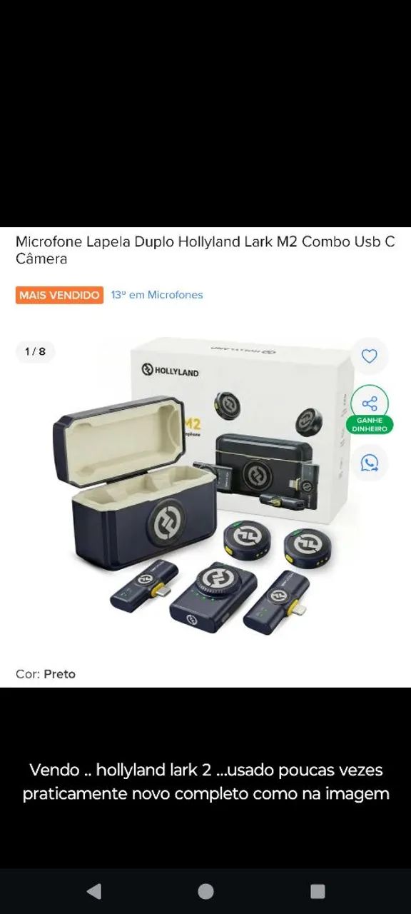 Microfone Hollyland lark m2 - Equipamentos e Acessórios de Som