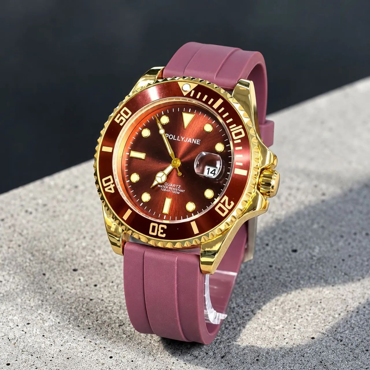 RELÓGIO ROSA DOURADO PALLYJANE
