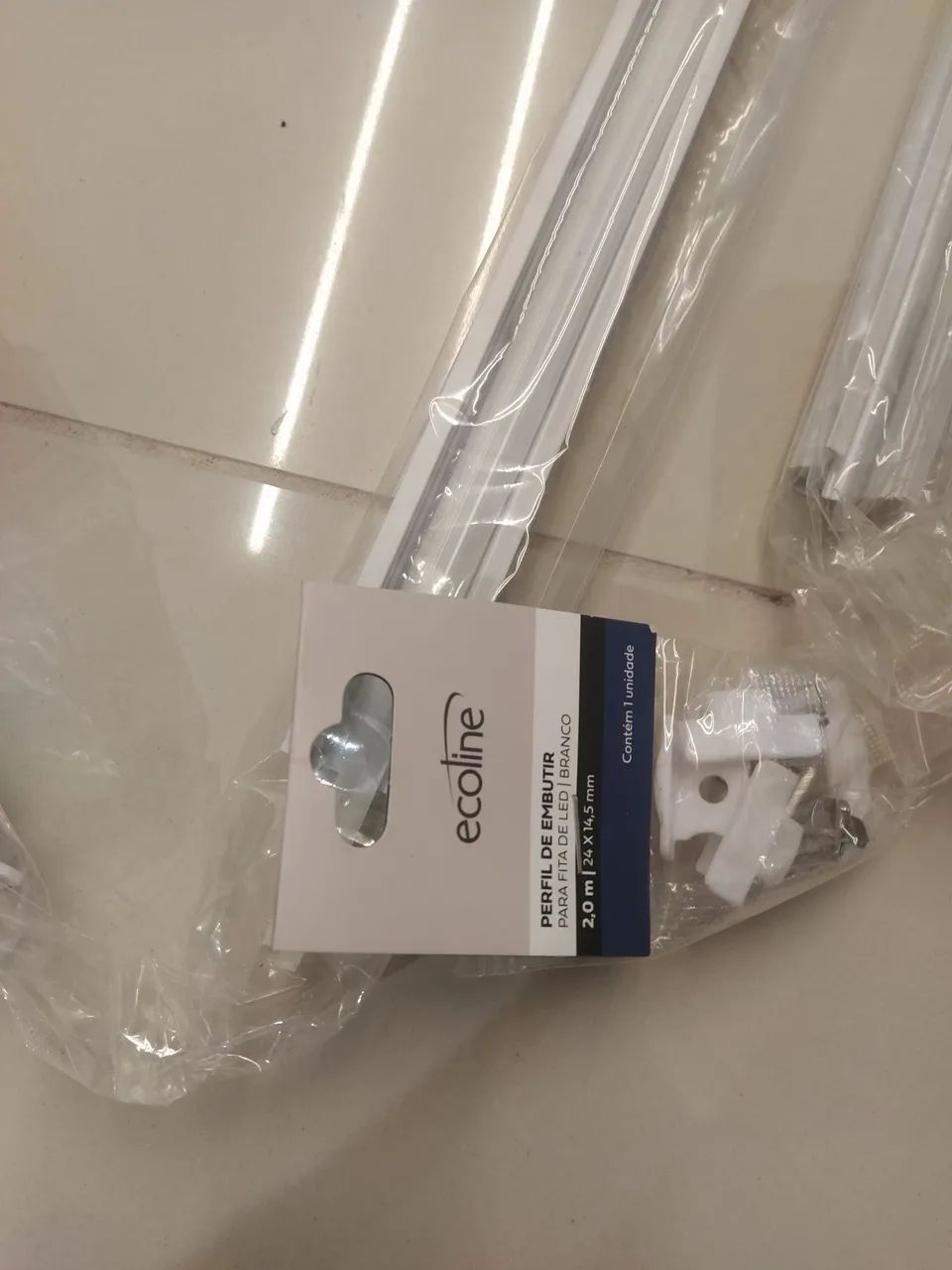 02 Perfis de Led de Embutir 2 metros  - Foto 2