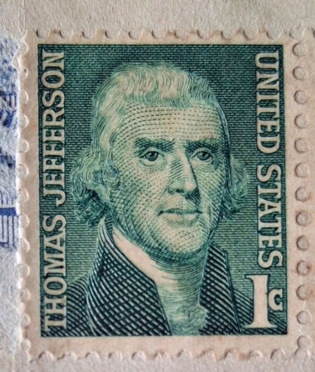 Selo postal Thomas Jefferson. 