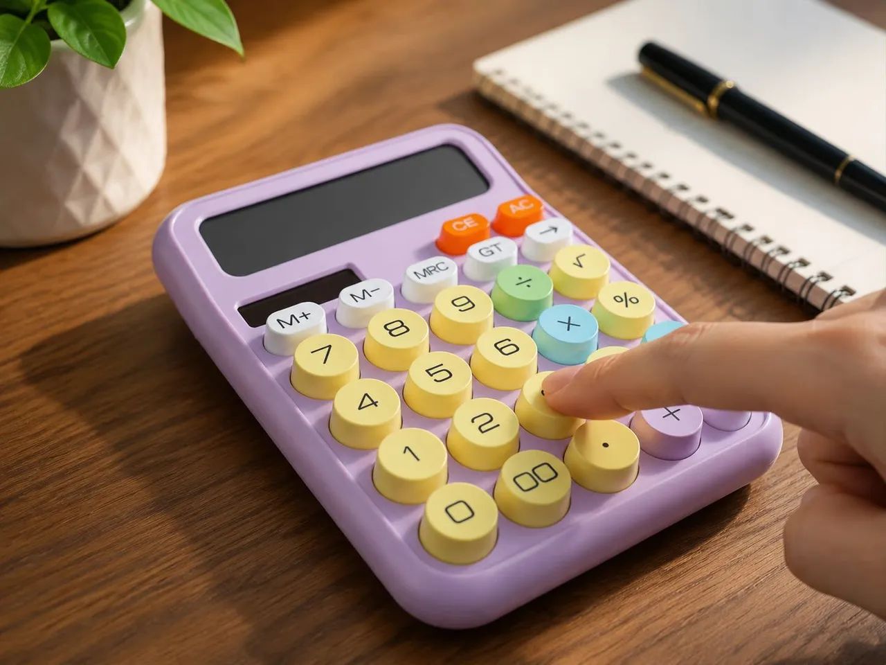 Calculadora de Mesa Colorida com Teclas Redondas e Visor Grande - Foto 2
