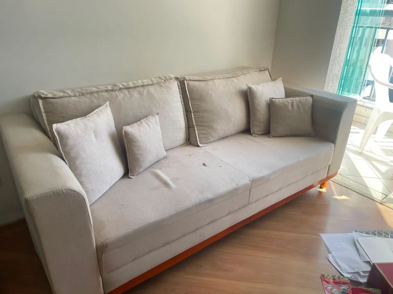 Sofá de Linho 3 Lugares - R$ 500 - Foto 4
