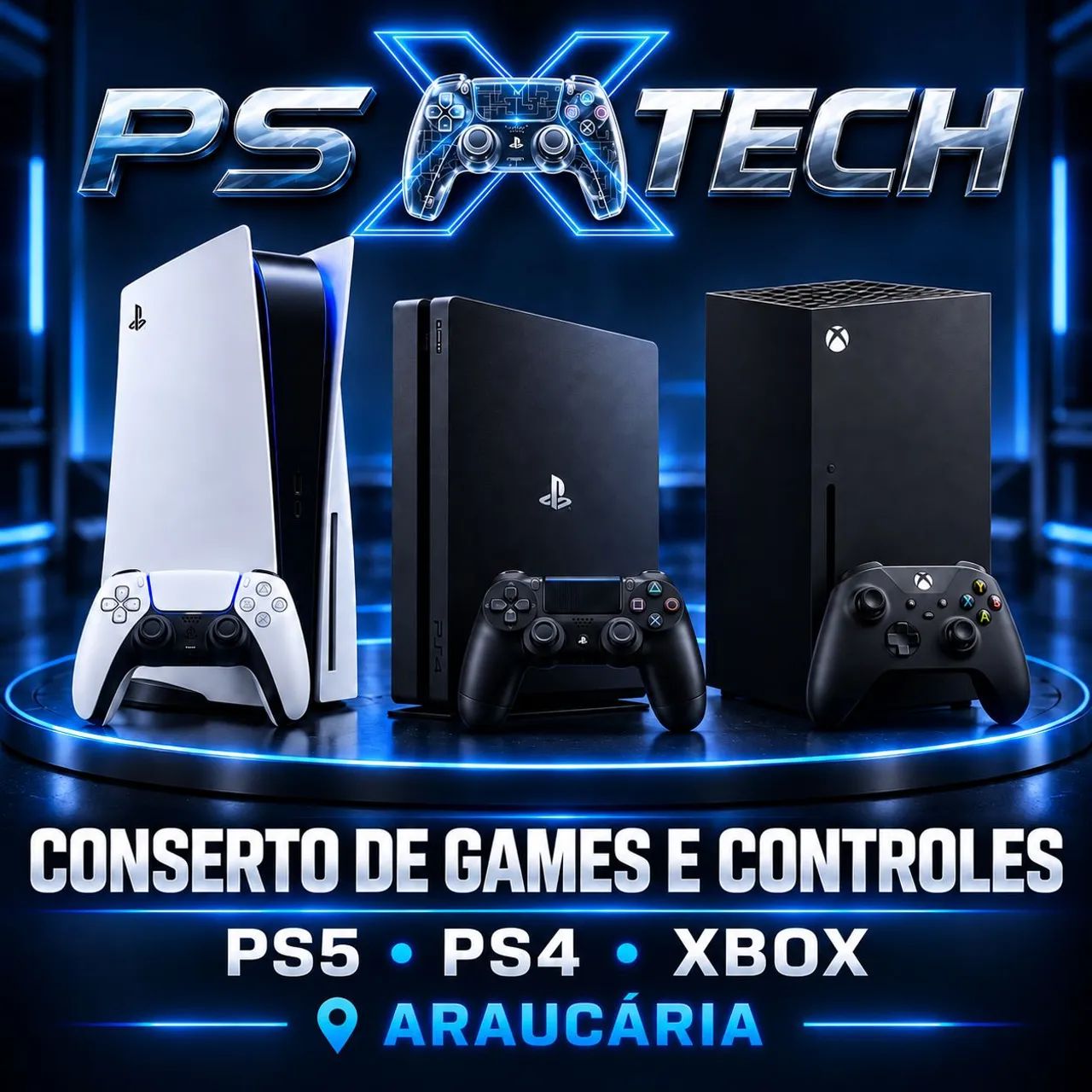 Conserto de PS5, PS4 e Xbox em Araucária