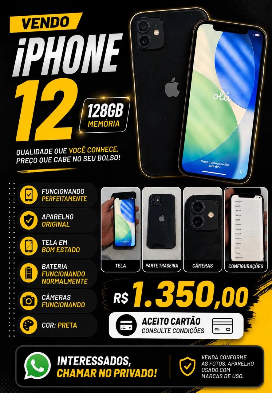 IPHONE 12 SEMI NOVO PREÇO BOM 