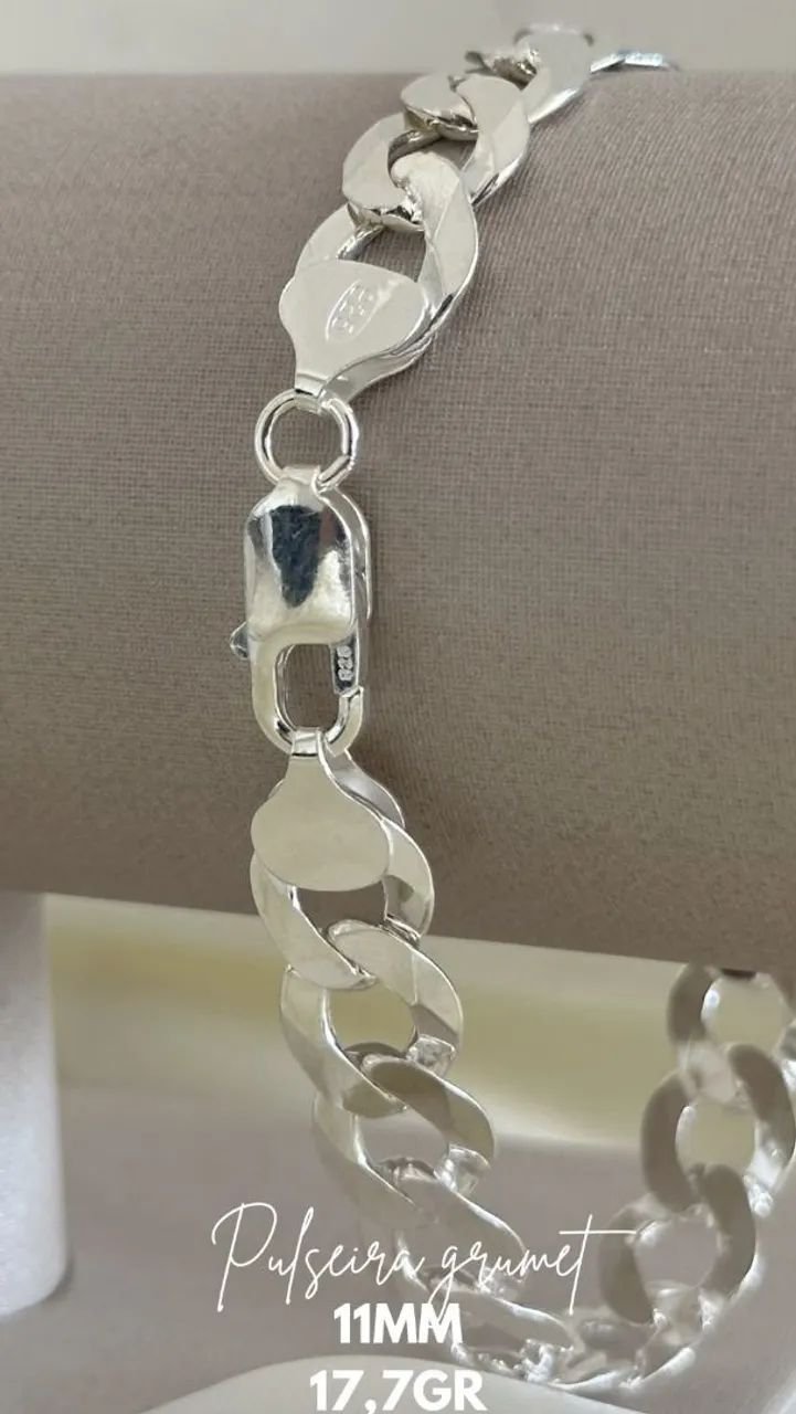 PULSEIRA 11mm 17,7g ESCAMA DE PEIXE (PRATA925)
