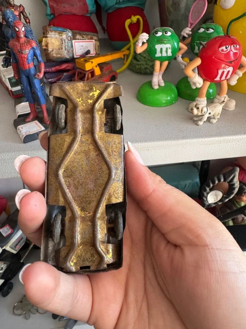 Carrinho policia antigo de lata  - Foto 3