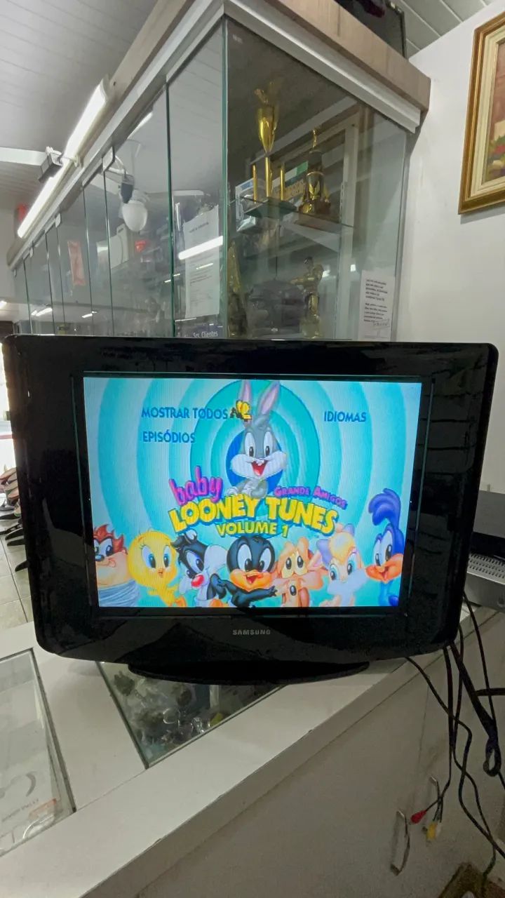 Tv crt tubo retrogamer Samsung 21 polegadas av e vídeo componente 