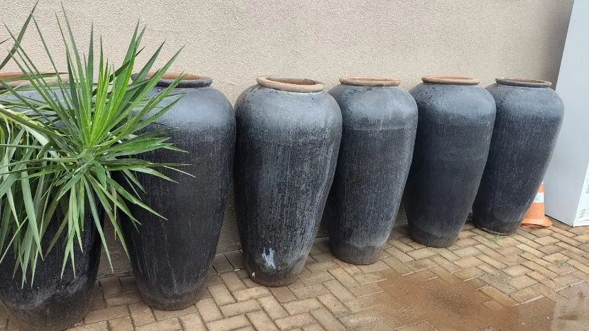 Vasos grandes de cerâmica preta - estilo vietnamita - Foto 2