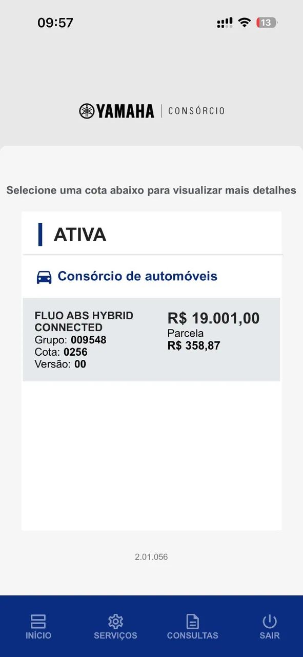Consórcio FLUO ABS YAMAHA