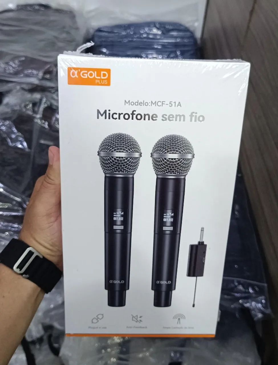 Microfone duplo profissional Alpha 'Gold Sem fio   - Foto 3