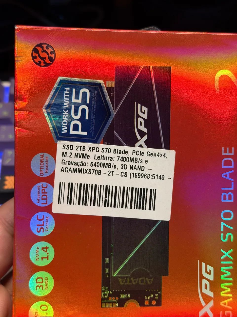 SSD 2TB XPG PCI4 gen 4 (7400mb/6400mbs) - Foto 3