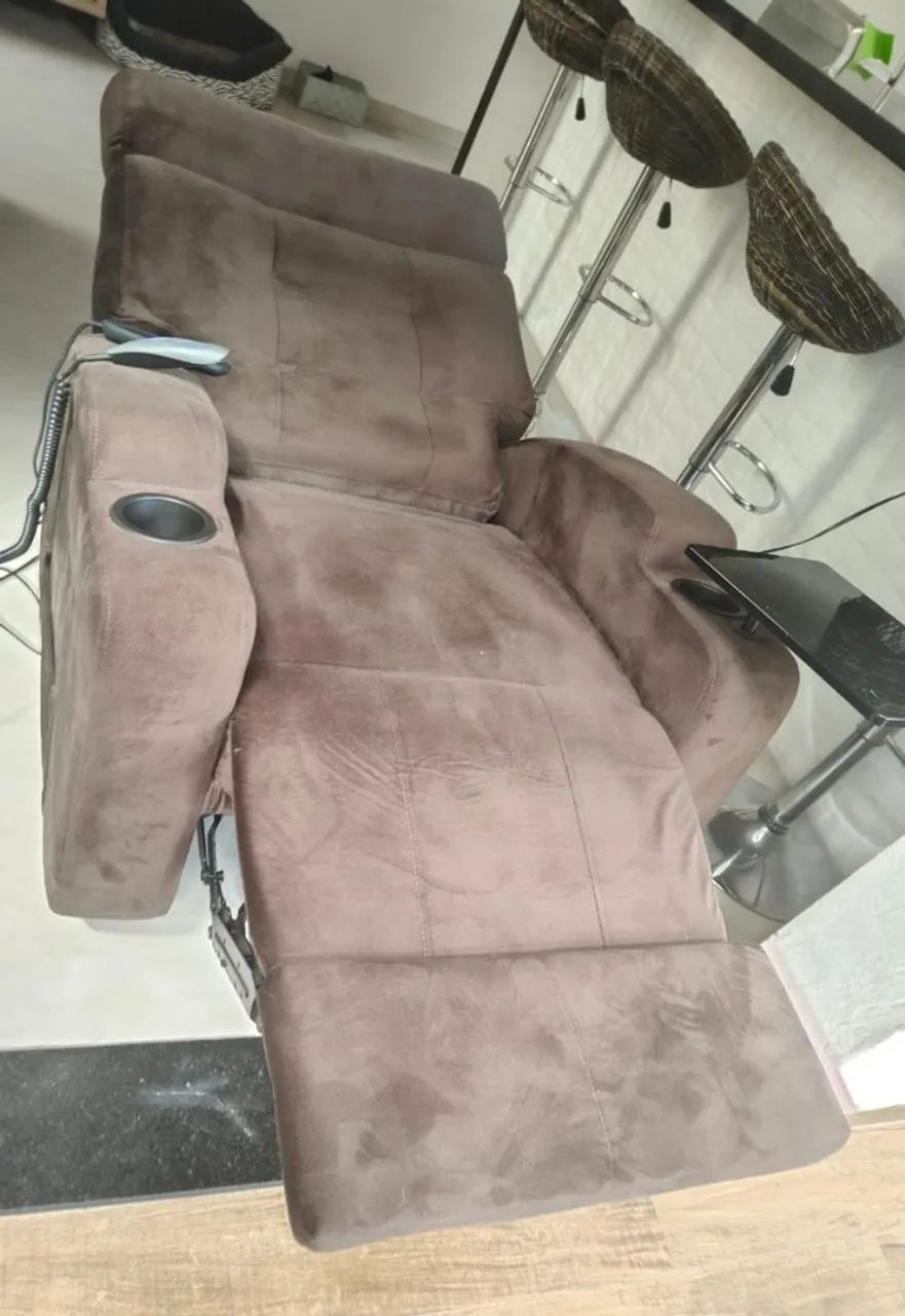 Poltrona Reclinável Elétrica Suede Damie - Foto 5