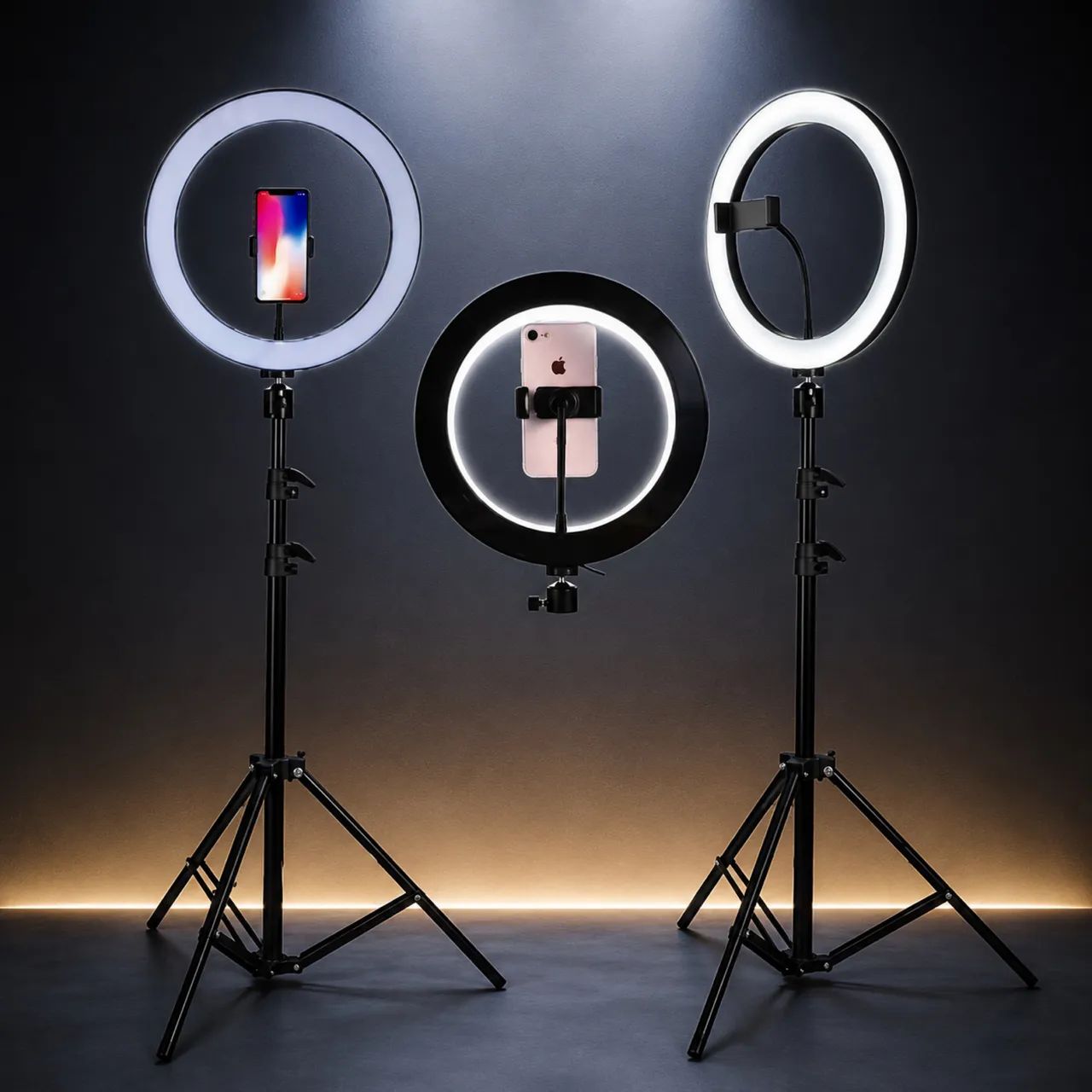 Ring Light LED 12? com Tripé 2 Metros e Suporte para Celular - Iluminação Profissional  - Foto 3