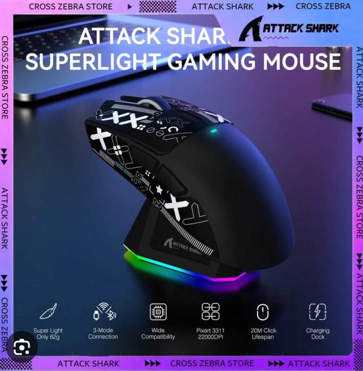 Mouse gamer attack shark x11 