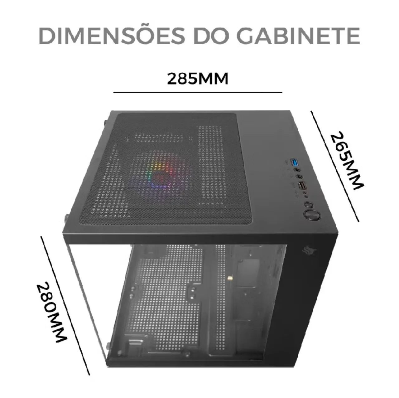Gabinete Aquário Atom Mini-Tower com 1 fan - Foto 5