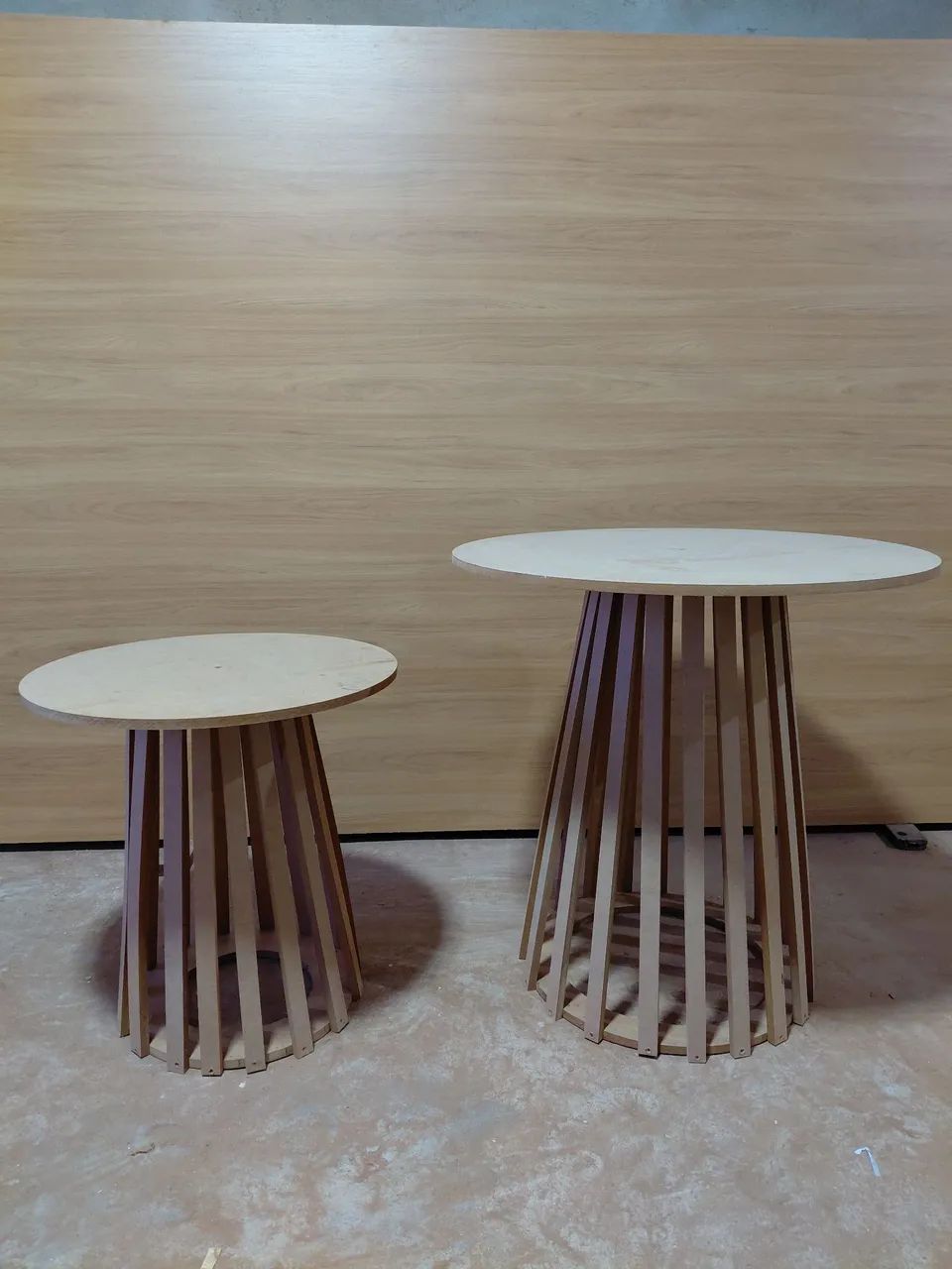 Kit 2 mesas cone ripadas