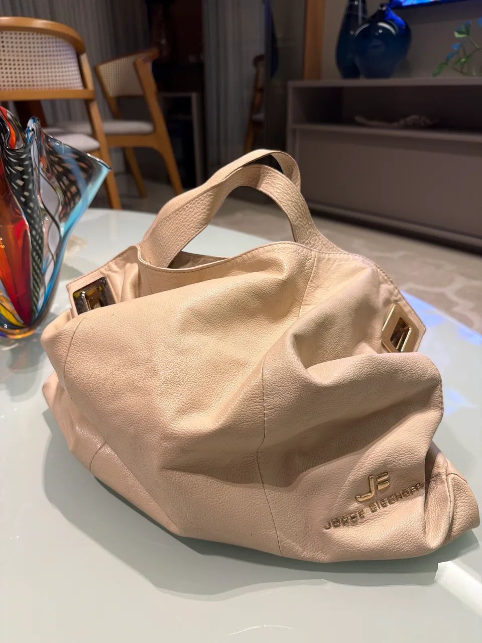 Bolsa Jorge Bischoff Nude Original - Grande e Espaçosa