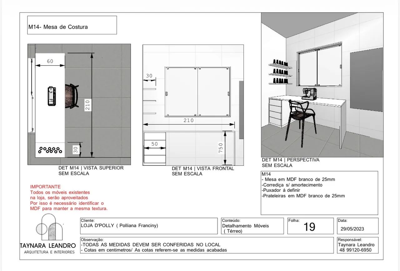 Mesa com gaveteiro  - Foto 4