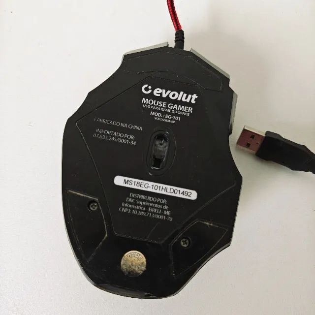 Mouse Gamer Evolut EG-101 USB com Cabo Reforçado Funcionando Usado - Foto 4