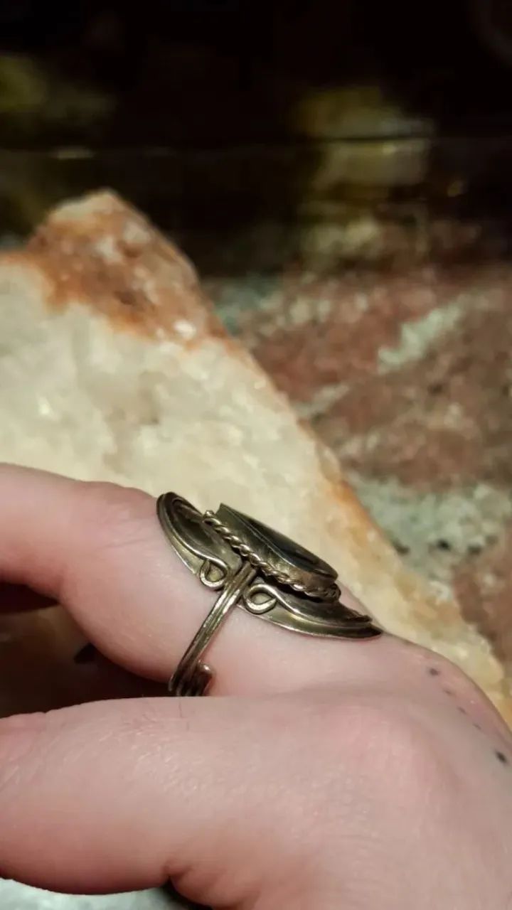Anel em Gota com Abalone Natural e regulagem - Foto 4