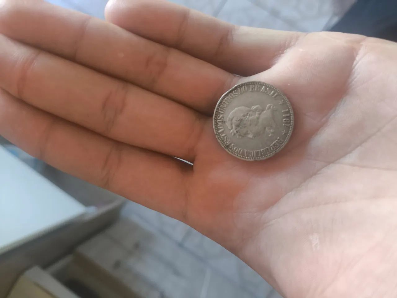 Moeda 1000 réis x grammas 1911 - Foto 2