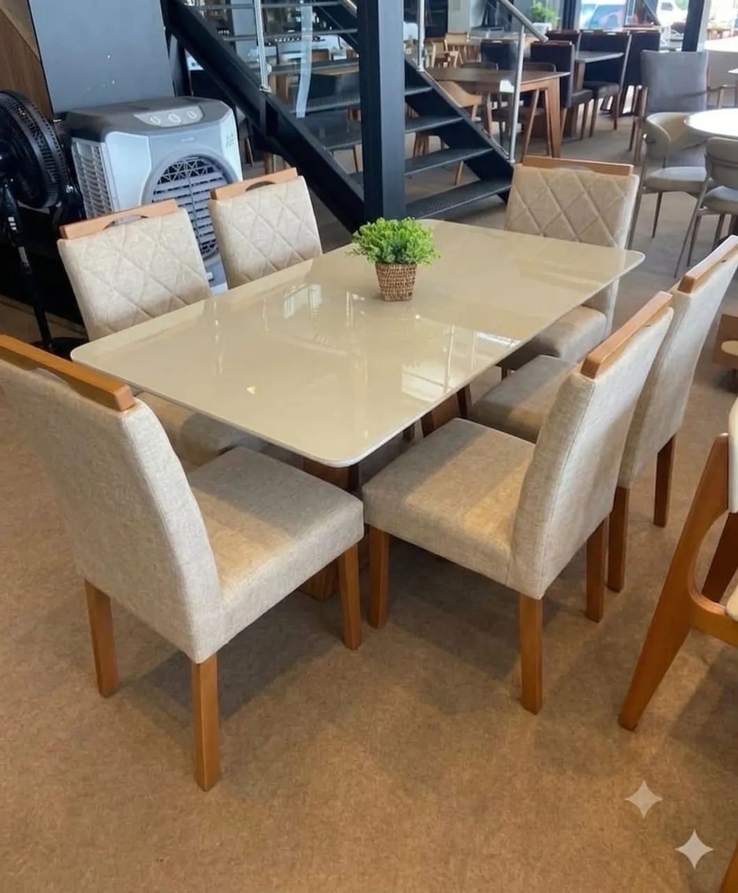 ? _*CONJUNTO DE MESA CELESTE 6 LUGARES VELUDO - Foto 2