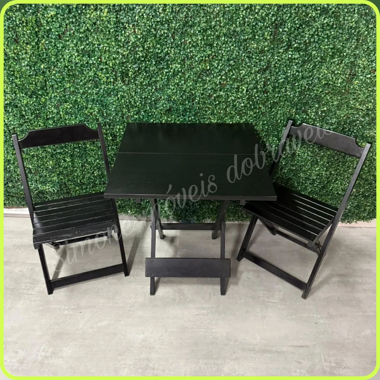 Mesa dobrável 70x70 com cadeiras 2 Cadeiras - Foto 2