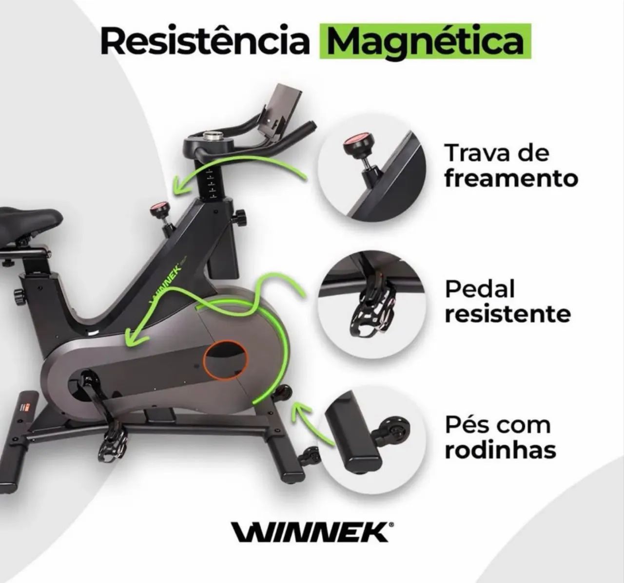 Bicicleta Ergométrica Smart Bluetooth Winnek com NF - Foto 4