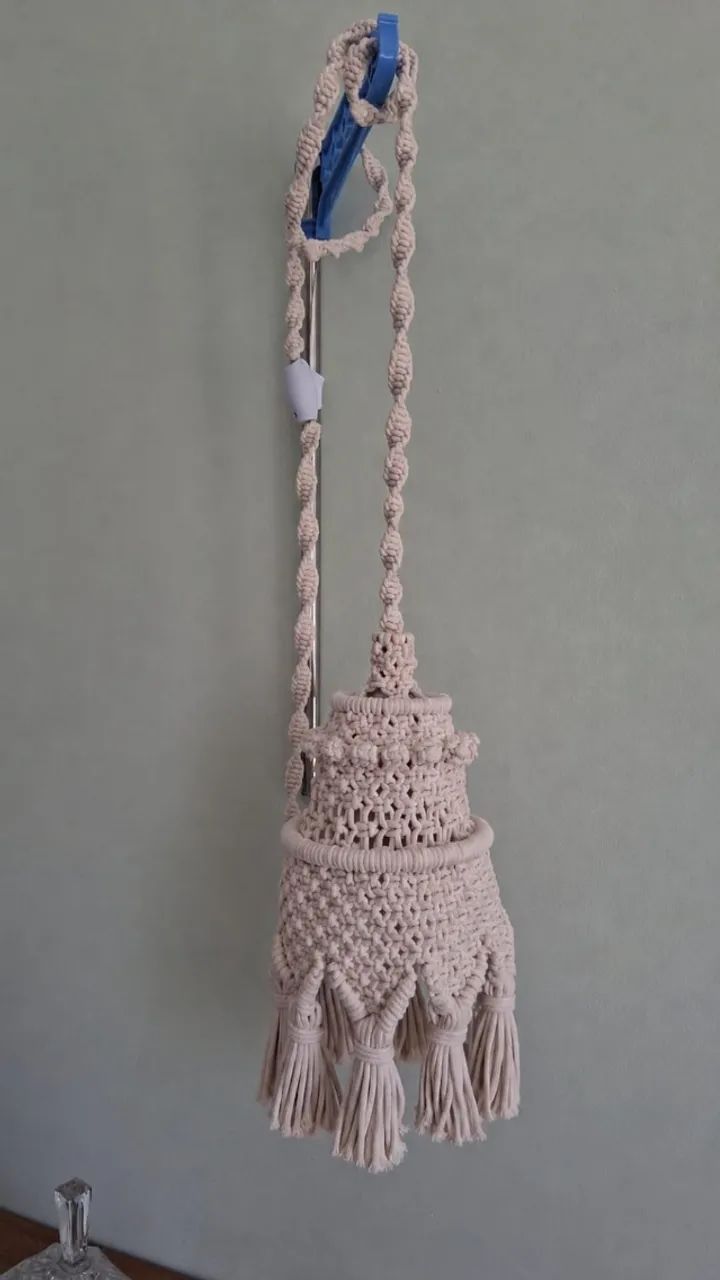 Luminaria de Macrame pendente Boho Chic  - Foto 4