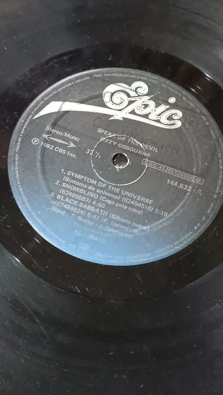 Um Disco Speak of the Devil Ozzy Osbourne Black Sabbath  - Foto 3