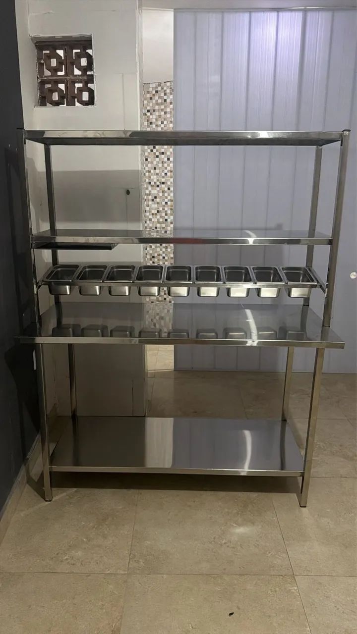 Bancada condimentadora Inox pizzaria  - Foto 3