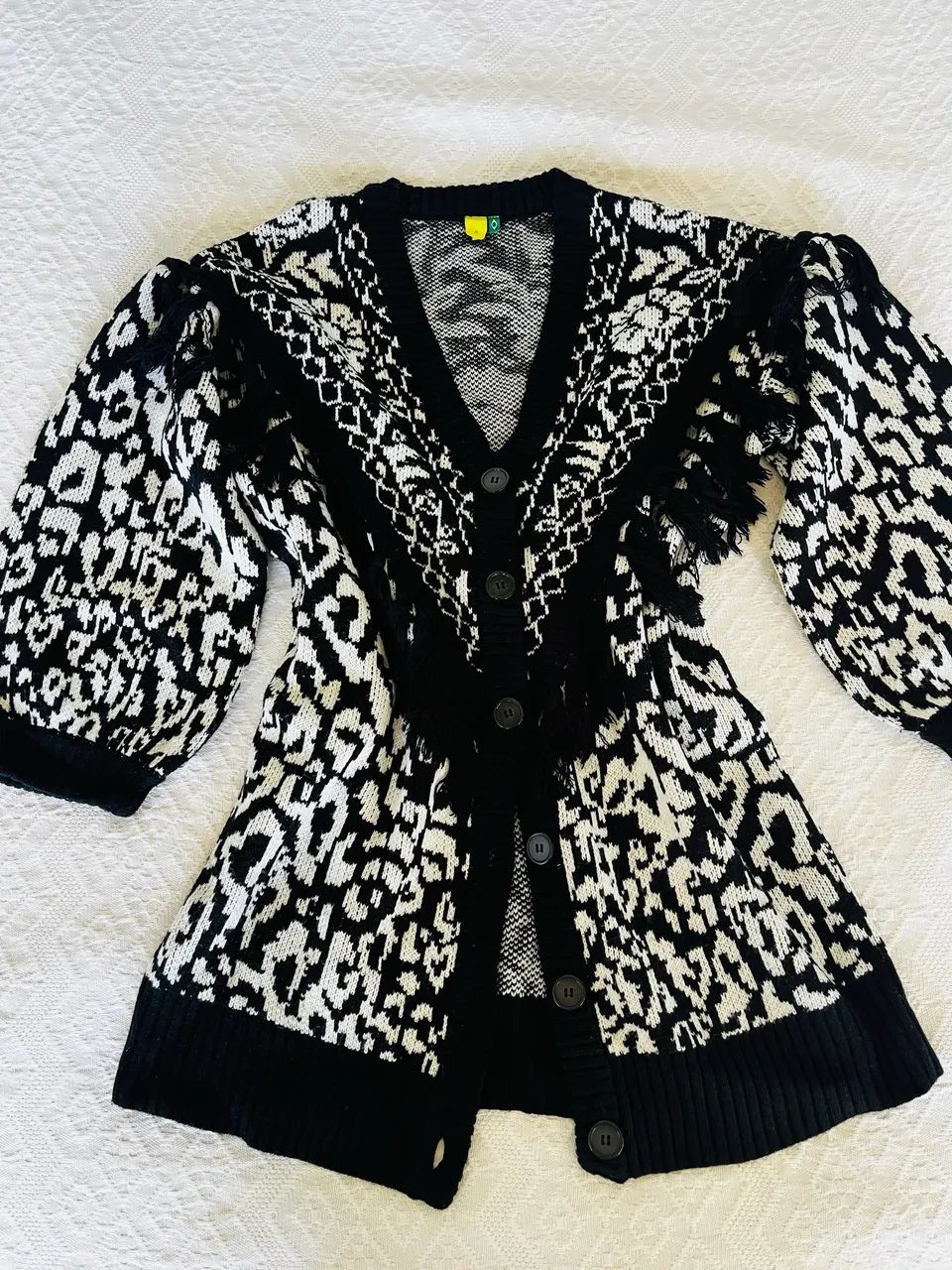 Cardigan Farm Tricô Estampado Original P