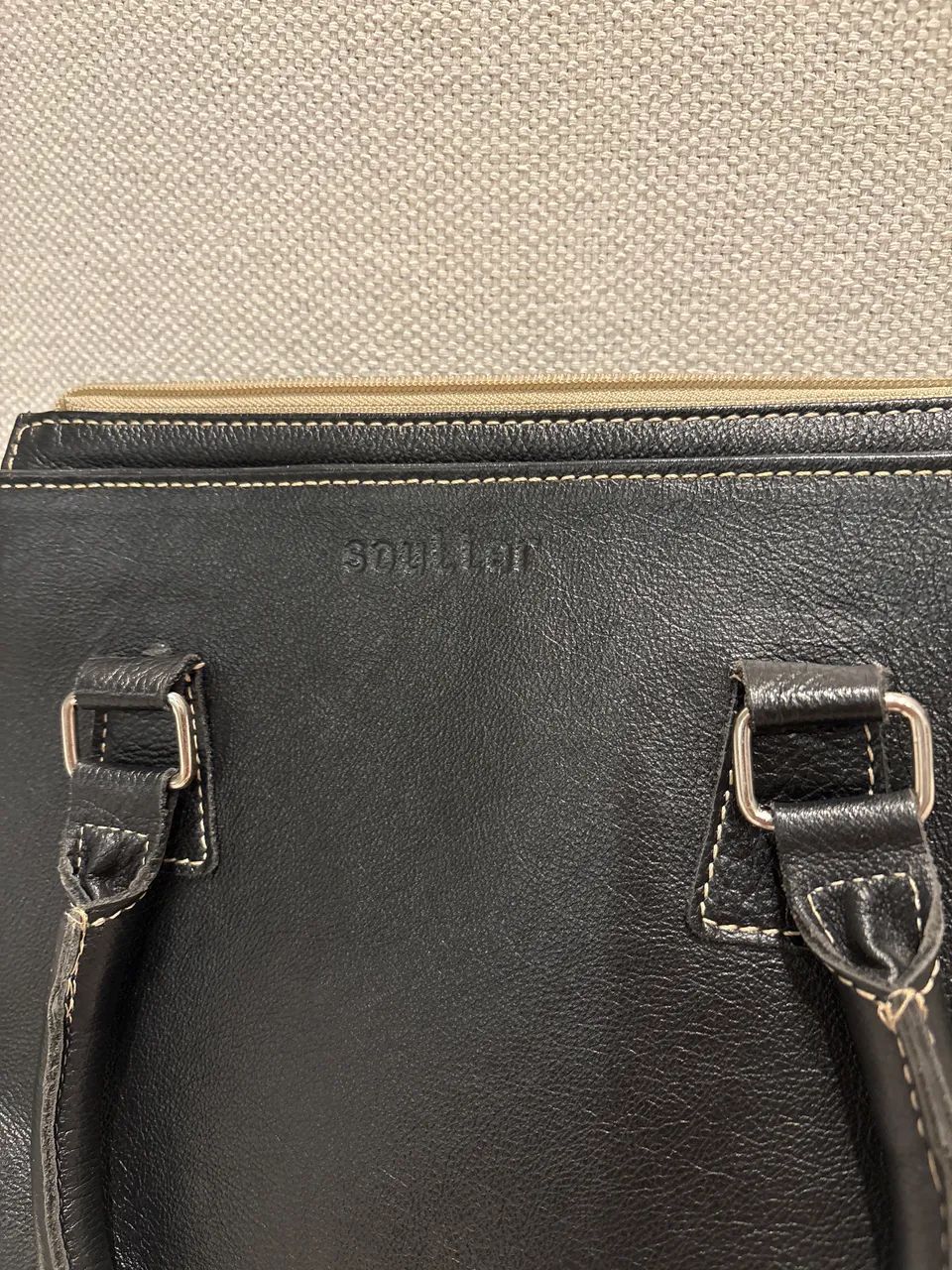 Bolsa preta couro Soulier  - Foto 5