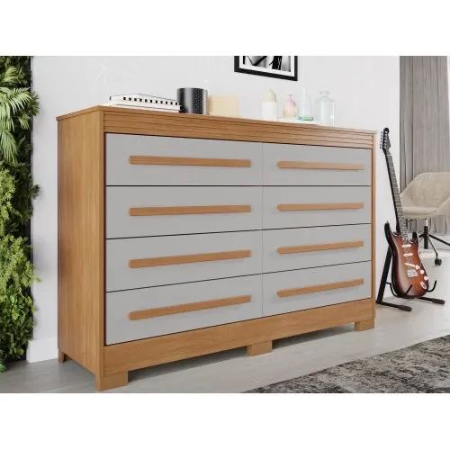 Comoda Paris Quarto Com 5 Gavetas E 1 Porta Ripada - pronta entrega  - Foto 3